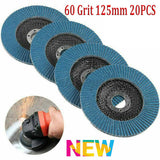 Darrahopens Home & Garden > Home & Garden Others 20PCS 5" 125MM Angle Grinder Flap Sanding Disc 60 Grit Grinding Wheel