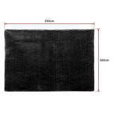 darrahopens Home & Garden > Home & Garden Others 230x160cm Floor Rugs Large Shaggy Rug Area Carpet Bedroom Living Room Mat - Black
