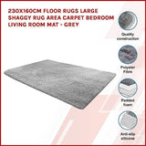 darrahopens Home & Garden > Home & Garden Others 230x160cm Floor Rugs Large Shaggy Rug Area Carpet Bedroom Living Room Mat - Grey