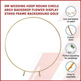 darrahopens Home & Garden > Home & Garden Others 2M Wedding Hoop Round Circle Arch Backdrop Flower Display Stand Frame Background