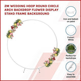 darrahopens Home & Garden > Home & Garden Others 2M Wedding Hoop Round Circle Arch Backdrop Flower Display Stand Frame Background