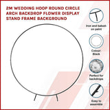 darrahopens Home & Garden > Home & Garden Others 2M Wedding Hoop Round Circle Arch Backdrop Flower Display Stand Frame Background