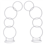 Darrahopens Home & Garden > Home & Garden Others 2pcs Round Wedding Arch Backdrop Rings Loops Flower Balloon Lawn Row Stand
