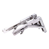 darrahopens Home & Garden > Home & Garden Others 2x 10" Stainless Steel Folding Table Bracket Shelf Bench 50kg Load Heavy Duty
