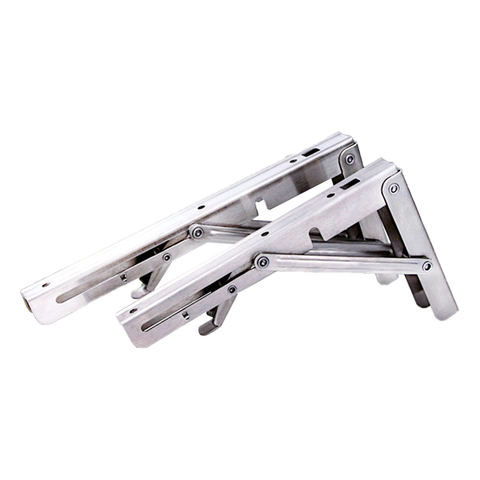 darrahopens Home & Garden > Home & Garden Others 2x 10" Stainless Steel Folding Table Bracket Shelf Bench 50kg Load Heavy Duty