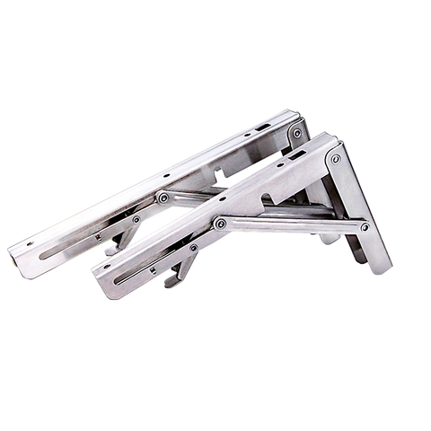 darrahopens Home & Garden > Home & Garden Others 2x 20" Stainless Steel Folding Table Bracket Shelf Bench 50kg Load Heavy Duty