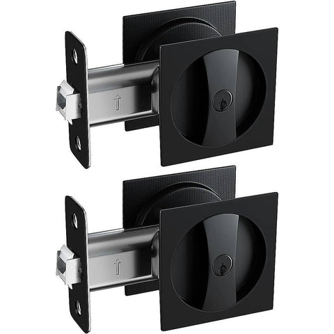 Darrahopens Home & Garden > Home & Garden Others 2x Contemporary Entry Square Pocket Door Hardware with Key