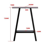 darrahopens Home & Garden > Home & Garden Others 2x Rustic Dining Table Legs Steel Industrial Vintage 71cm - Black