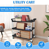 Darrahopens Home & Garden > Home & Garden Others 3 Tier Large Service Food Cart Restaurant Trolley Utility Cart Kitchen Catering Shelf Storage