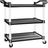 Darrahopens Home & Garden > Home & Garden Others 3 Tier Large Service Food Cart Restaurant Trolley Utility Cart Kitchen Catering Shelf Storage