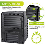 Darrahopens Home & Garden > Home & Garden Others 300L Large Garden Outdoor Compost Bin Composter BPA Free Compost Barrel