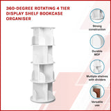 darrahopens Home & Garden > Home & Garden Others 360-degree Rotating 4 Tier Display Shelf Bookcase Organiser