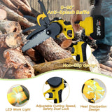 Darrahopens Home & Garden > Home & Garden Others 36V 8" Mini Cordless Electric Chainsaw 2XBattery 36V Wood Cutter Rechargeable