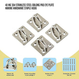 darrahopens Home & Garden > Home & Garden Others 4X M6 304 Stainless Steel Oblong Pad Eye Plate Marine Hardware Staple Hook