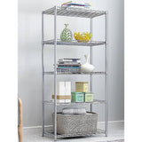 darrahopens Home & Garden > Home & Garden Others 5 Tier Chrome Metal Storage Rack Shelving Wire Shelf