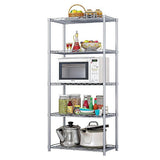 darrahopens Home & Garden > Home & Garden Others 5 Tier Chrome Metal Storage Rack Shelving Wire Shelf