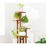 darrahopens Home & Garden > Home & Garden Others 5 Tiers Vertical Bamboo Plant Stand Staged Flower Shelf Rack Outdoor Garden