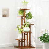 darrahopens Home & Garden > Home & Garden Others 5 Tiers Vertical Bamboo Plant Stand Staged Flower Shelf Rack Outdoor Garden