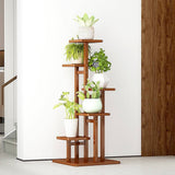 darrahopens Home & Garden > Home & Garden Others 5 Tiers Vertical Bamboo Plant Stand Staged Flower Shelf Rack Outdoor Garden