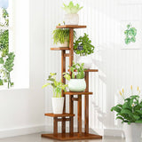 darrahopens Home & Garden > Home & Garden Others 5 Tiers Vertical Bamboo Plant Stand Staged Flower Shelf Rack Outdoor Garden