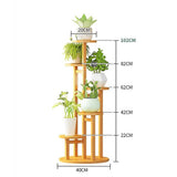 darrahopens Home & Garden > Home & Garden Others 5 Tiers Vertical Bamboo Plant Stand Staged Flower Shelf Rack Outdoor Garden