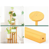 darrahopens Home & Garden > Home & Garden Others 5 Tiers Vertical Bamboo Plant Stand Staged Flower Shelf Rack Outdoor Garden