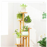 darrahopens Home & Garden > Home & Garden Others 5 Tiers Vertical Bamboo Plant Stand Staged Flower Shelf Rack Outdoor Garden