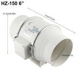darrahopens Home & Garden > Home & Garden Others 6" Inch Silent Extractor Fan Duct Hydroponic Inline Exhaust Vent Industrial