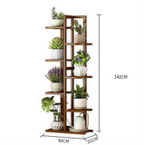 darrahopens Home & Garden > Home & Garden Others 6 Tiers Vertical Bamboo Plant Stand Staged Flower Shelf Rack Outdoor Garden