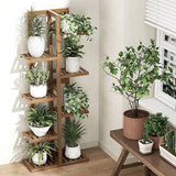 darrahopens Home & Garden > Home & Garden Others 6 Tiers Vertical Bamboo Plant Stand Staged Flower Shelf Rack Outdoor Garden
