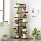 darrahopens Home & Garden > Home & Garden Others 6 Tiers Vertical Bamboo Plant Stand Staged Flower Shelf Rack Outdoor Garden