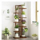 darrahopens Home & Garden > Home & Garden Others 6 Tiers Vertical Bamboo Plant Stand Staged Flower Shelf Rack Outdoor Garden