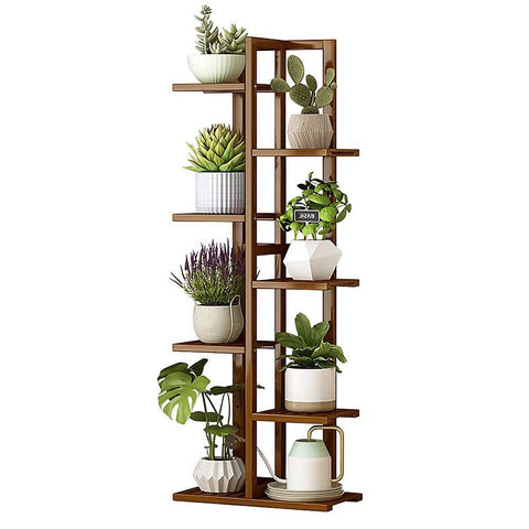 darrahopens Home & Garden > Home & Garden Others 6 Tiers Vertical Bamboo Plant Stand Staged Flower Shelf Rack Outdoor Garden