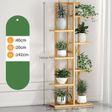 darrahopens Home & Garden > Home & Garden Others 6 Tiers Vertical Bamboo Plant Stand Staged Flower Shelf Rack Outdoor Garden