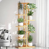 darrahopens Home & Garden > Home & Garden Others 6 Tiers Vertical Bamboo Plant Stand Staged Flower Shelf Rack Outdoor Garden