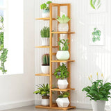darrahopens Home & Garden > Home & Garden Others 6 Tiers Vertical Bamboo Plant Stand Staged Flower Shelf Rack Outdoor Garden