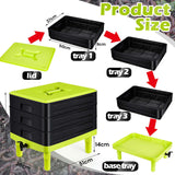 Darrahopens Home & Garden > Home & Garden Others 60L Large Worm Farm 3 Trays Worm Composter Bins Composting System Worm Tea