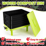Darrahopens Home & Garden > Home & Garden Others 60L Large Worm Farm 3 Trays Worm Composter Bins Composting System Worm Tea