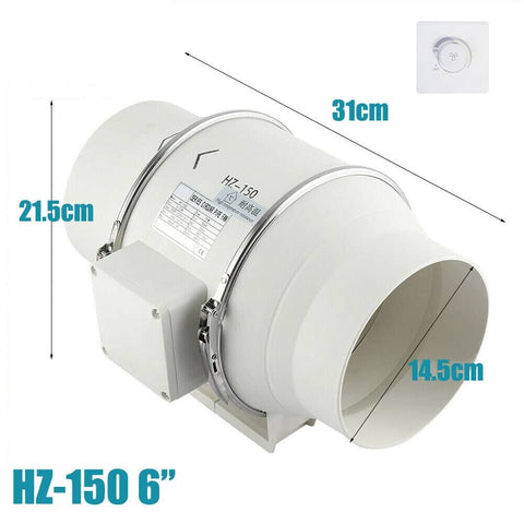 Darrahopens Home & Garden > Home & Garden Others 6inch Extractor Fan Duct Hydroponic Inline Exhaust Vent Industrial