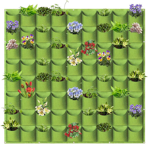 Darrahopens Home & Garden > Home & Garden Others 72 Pockets Wall Hanging Planter Planting Grow Bag Vertical Garden Vegetable Flower Green