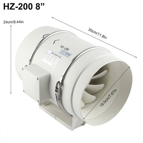 darrahopens Home & Garden > Home & Garden Others 8" Inch Silent Extractor Fan Duct Hydroponic Inline Exhaust Vent Industrial
