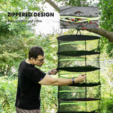 Darrahopens Home & Garden > Home & Garden Others 8-Layer 162cm Foldable Herb Vegetable Fruit Drying Dehydrating Rack Mesh Hanging Dryer