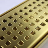 Darrahopens Home & Garden > Home & Garden Others 800mm Bathroom Shower Brushed Brass Grate Drain w/ Centre outlet Floor Waste