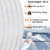 Darrahopens Home & Garden > Home & Garden Others 8mm 10m Safety Climbing Rope Nylon Rock Static Outdoor Boat Anchor Marine Rope Dock Lines Rope
