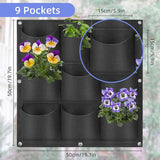 Darrahopens Home & Garden > Home & Garden Others 9 Pockets Wall Hanging Planter Planting Grow Bag Vertical Garden Vegetable Flower Black