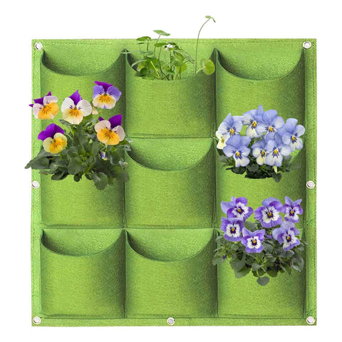 Darrahopens Home & Garden > Home & Garden Others 9 Pockets Wall Hanging Planter Planting Grow Bag Vertical Garden Vegetable Flower Green