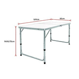 darrahopens Home & Garden > Home & Garden Others Aluminium Folding Table 120cm Portable Indoor Outdoor Picnic Party Camping Tables