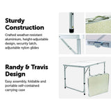darrahopens Home & Garden > Home & Garden Others Aluminium Folding Table 120cm Portable Indoor Outdoor Picnic Party Camping Tables