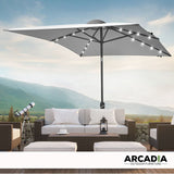 darrahopens Home & Garden > Home & Garden Others Arcadia Furniture Umbrella 3 Metre Umbrella with Solar LED Lights Garden Yard - Grey