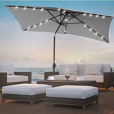 darrahopens Home & Garden > Home & Garden Others Arcadia Furniture Umbrella 3 Metre Umbrella with Solar LED Lights Garden Yard - Grey